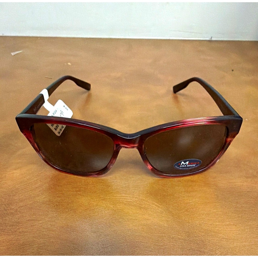 M America Womens Cat Eye Sunglasses Burgundy Brown Tinted UV400 MU401SBURG054